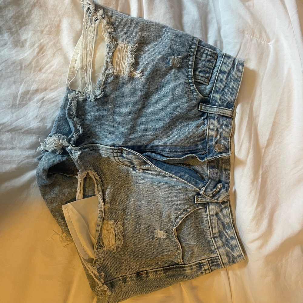 Distressed Denim Shorts